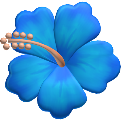 Blue Kawaii Tropical Hibiscus Flower Hair Clip