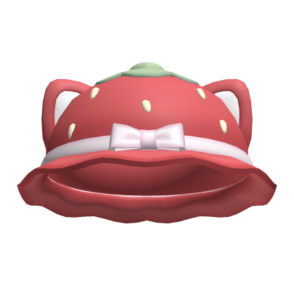 ♡ ┊ kawaii strawberry cat bucket hat in red