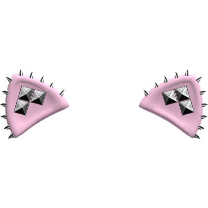studded emo goth low poly cat ears pink Roblox item