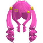 Hot Pink Waffle Pigtail Curls