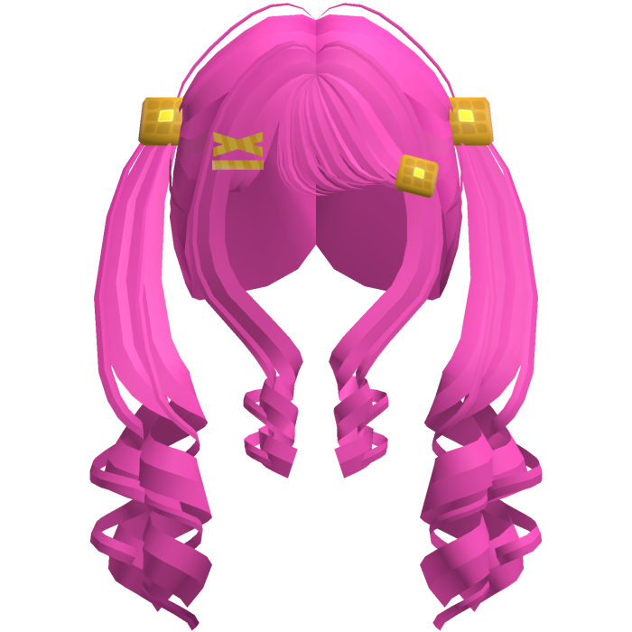 Hot Pink Waffle Pigtail Curls