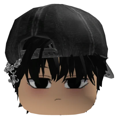 Black Messy Emo Hair w Cap | Roblox Item - Rolimon's