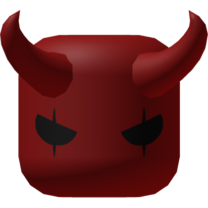 Evil Eyes Red Demon Head with Horns