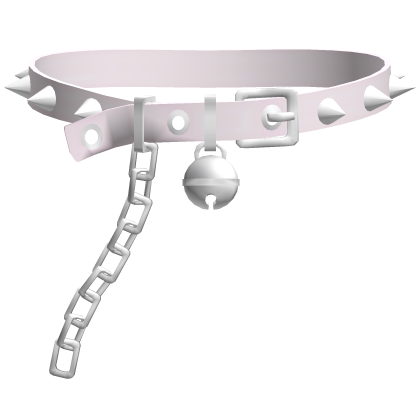 cute spiked collar w/ bell and leash in pink 1.0 Roblox item