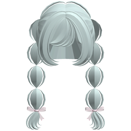 teal sweet cottage bobble braids w bows Roblox item