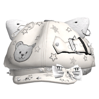 White Kawaii Piano Beret Roblox item