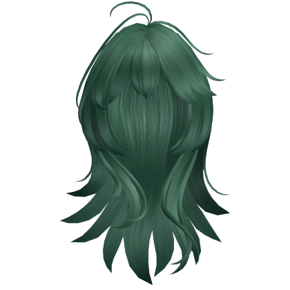 Anime Long Layered Hair w/ Wispy Bangs (Green)
