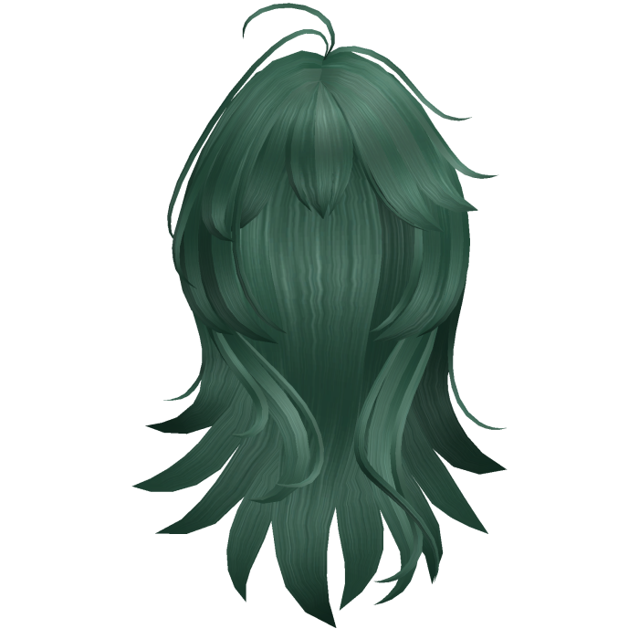 Anime Long Layered Hair w/ Wispy Bangs (Green)