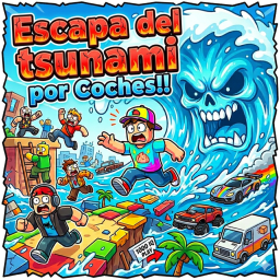 Escapa del tsunami por coches