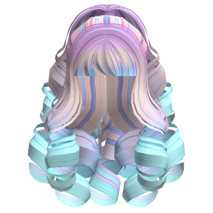 Fluffy Curly Pearl Ponytail Rainbow