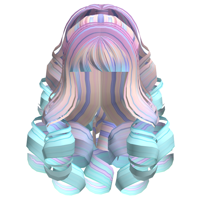 Fluffy Curly Pearl Ponytail Rainbow