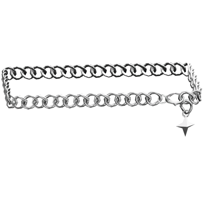 1.0 White Y2K Emo Goth Waist Chain Belt with Star 