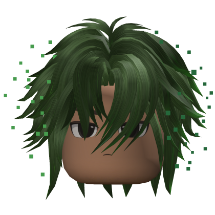 Layered Anime Hair w/ Sparkles (Green)