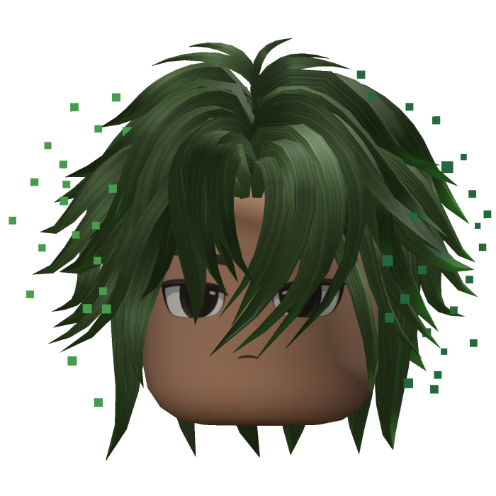 Layered Anime Hair w/ Sparkles (Green)