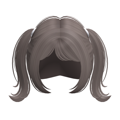 cute twirly wispy pigtails in ash brown