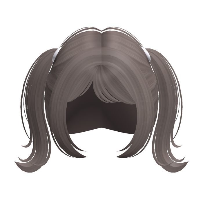 cute twirly wispy pigtails in ash brown