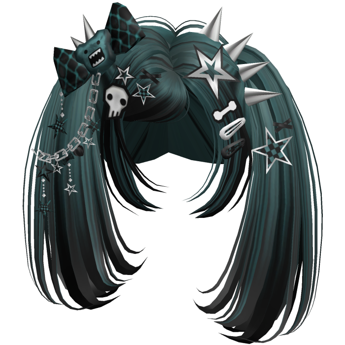 ♡ Scene Spiky Moe Pigtails (Dark Teal)
