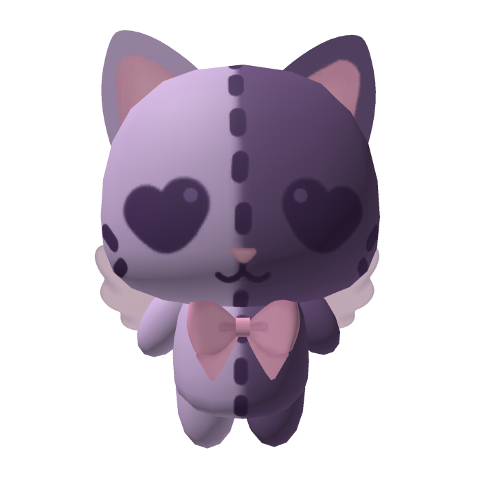 Cute Halloween Big Purple & Pink Angel Cat Plush