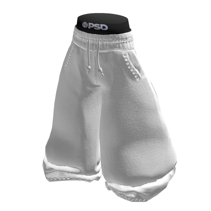 SUPER Baggy Sagged White Drawstring Sweatpants