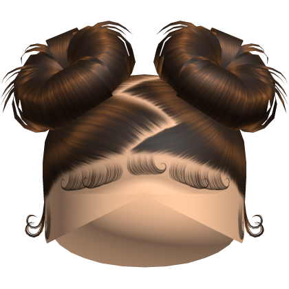 Doll Zig-Zag Part Double Buns (Brown)