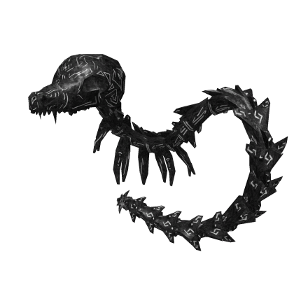 Black titanium mythical dragon skeleton companion