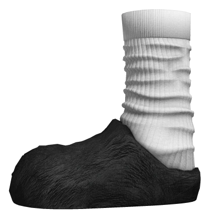 Mar Fur Slides w Socks (Bla… - Left Shoe Accessory | Roblox Item ...