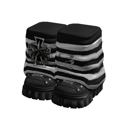Y2K Chunky Platform Shoes Cross Leg Warmers Black | Roblox
