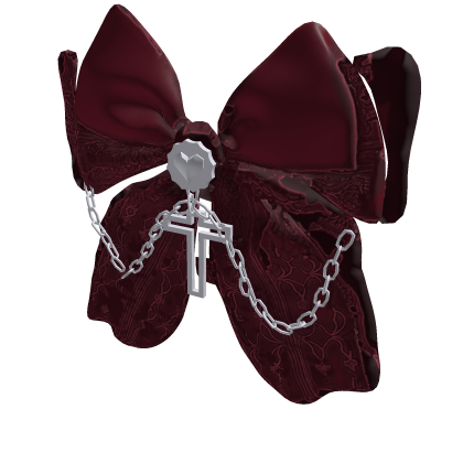 Burgundy Gothic Coquette Hair Bow