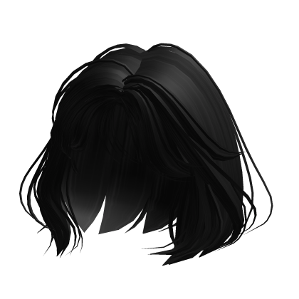 black wolf cut with curtain bangs hair