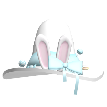 ✙ | cutesy white n blue halloween bunny witch hat