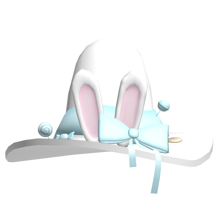 ✙ | cutesy white n blue halloween bunny witch hat