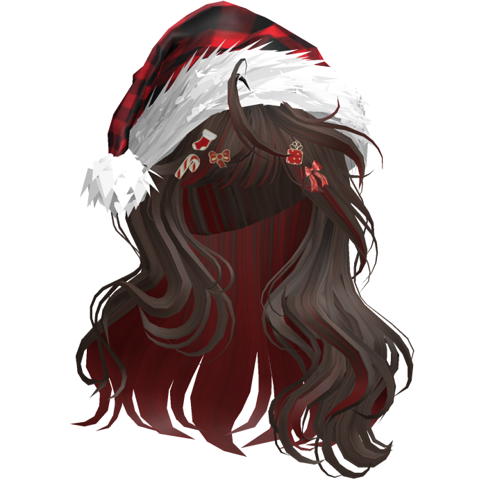 Lush Christmas Waves w/Santa Hat (Brown&Red)