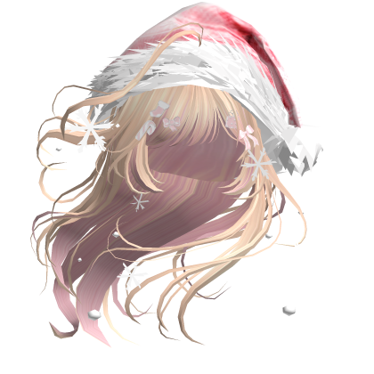 Lush Windy Hair w/Santa Hat (Blonde&Pink)