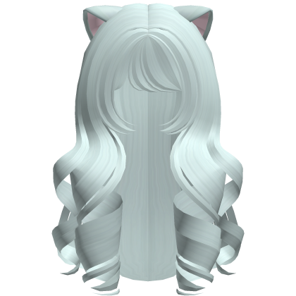 teal kawaii sweet long kitty curls hair Roblox item
