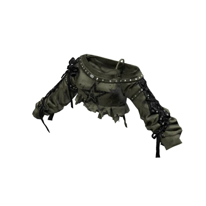 Cozy y2k off shoulder sweater w/ tank (KhakiBlack) Roblox item render