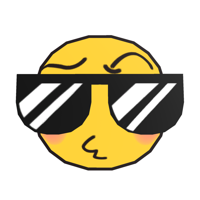 Shy Glasses Emoji Head Glow