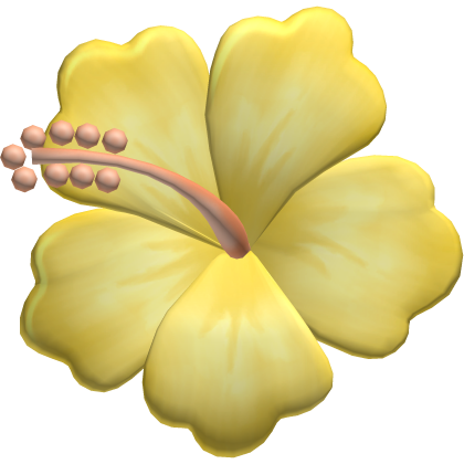 Yellow Kawaii Tropical Hibiscus Flower Hair Clip