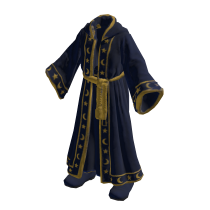 Navy Blue and Gold Wizard Robe