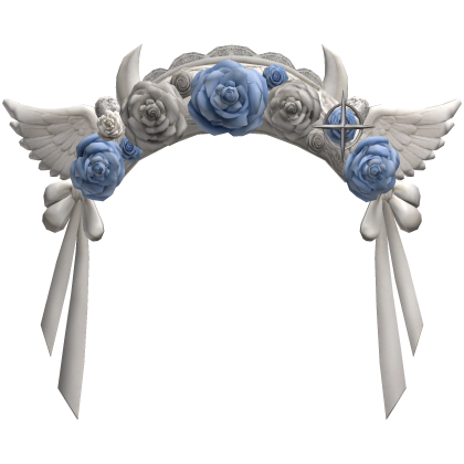 White Blue Rose Wing Halo