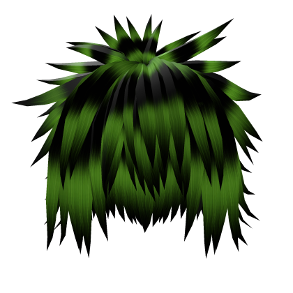 Messy Spiky Emo Black & Green Hair Roblox item