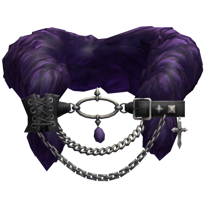 Purple Black Gothic Fur Collar