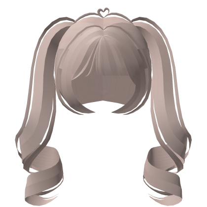 ୨ ♡ ୧ long straight hime curl pigtails milktea Roblox item
