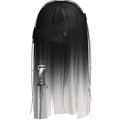 Creepy Black White Monster Hair w Black Bandages