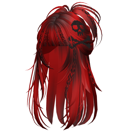 Skull Spikey Emo Half Up Red Leopard