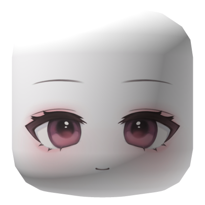 smiling kawaii anime pink eyes chibi face mask Roblox item