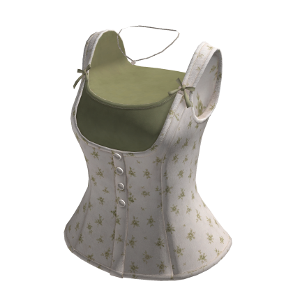 Floral Layered Corset Top (Olive)