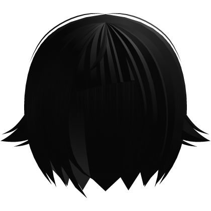 (#﹏U) black emo uneven cut hair w tufts Roblox item