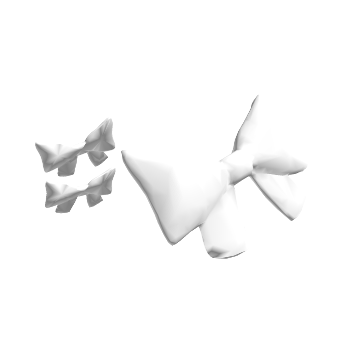 Big Hair Bow White Basic Cute Ribbon Sides