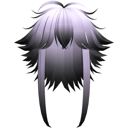 messy cute hair with tufts in purple to black