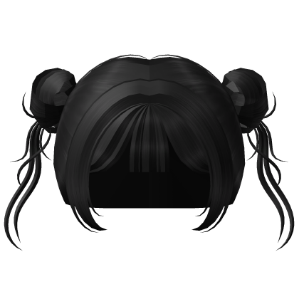 Black Cute High Messy Buns Roblox item